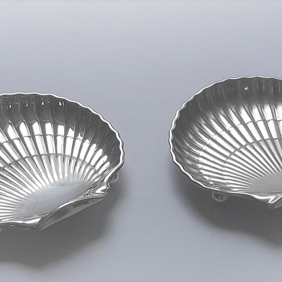 VTG BIRKS Silver PLATE SHELL SHAPED FOOTED CANDY DISH Vanity Tray 2 Available - Picture 1 of 12